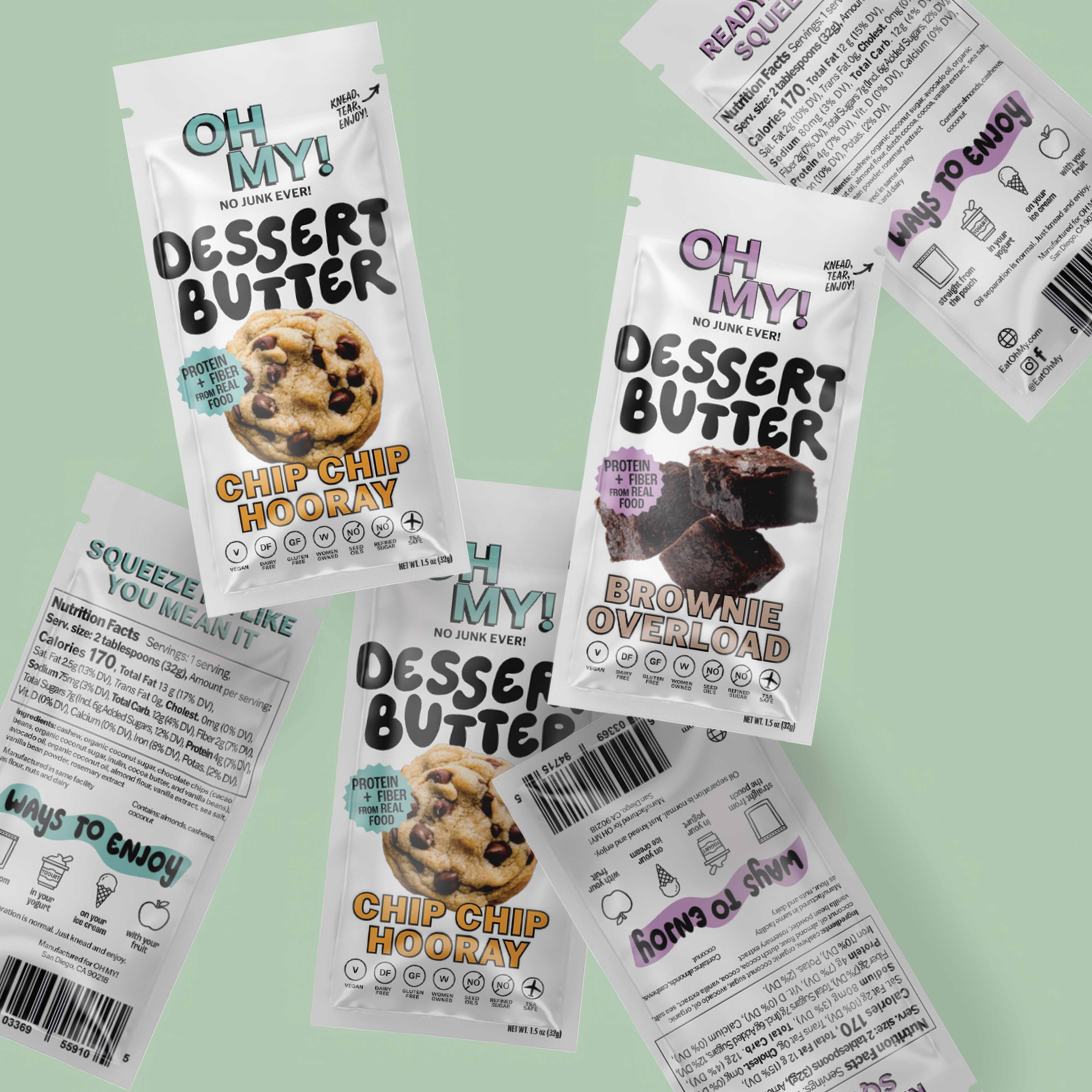 OH MY! dessert butter pouch packaging