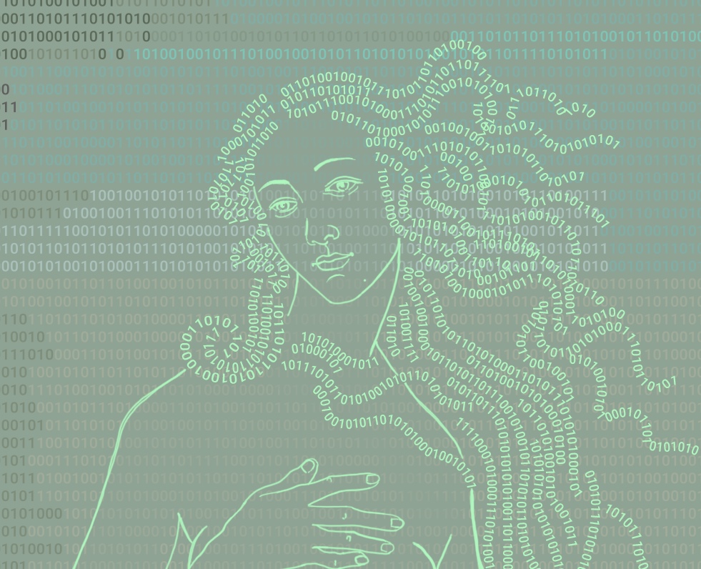 Botticelli's Venus made up of Code